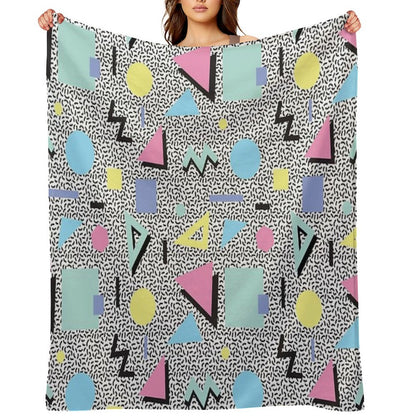 Eighties Memphis Pattern Design Throw Blanket