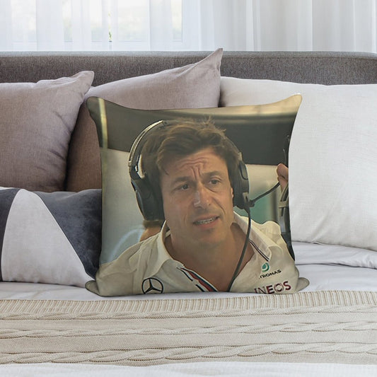 Confused Toto Wolff Soft Anti-Pilling Throw Pillow