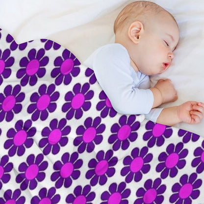 Purple Pink Hippy Flower Daisy Throw Blanket