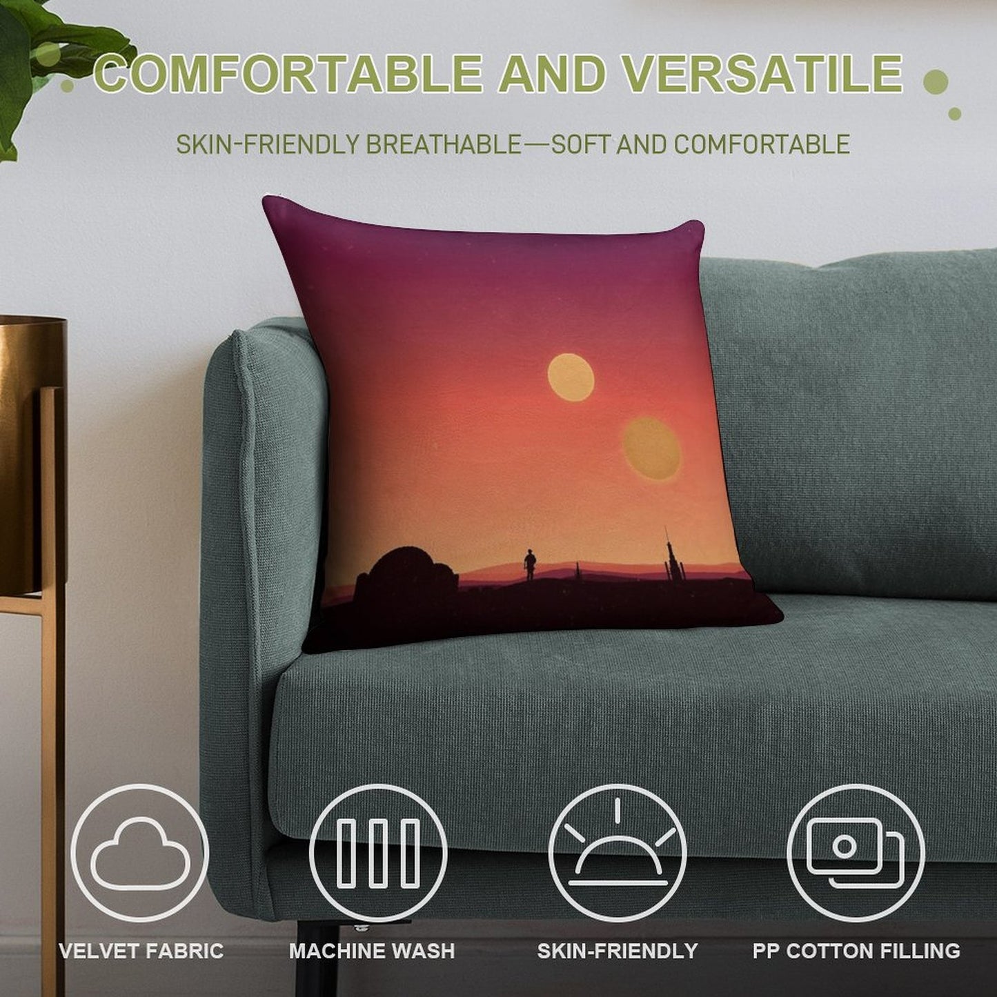 Tatooine Soft Home Decor Throw Pillow