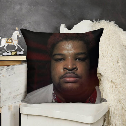 Mario Judah Looking FIRE Linen Throw Pillow Cover