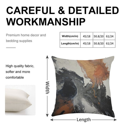 Mono Copper Linen Throw Pillow Cover