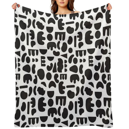 Black And White - Abstract Pattern Dance Throw Blanket