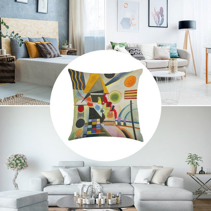 Kandinsky  Swinging Linen Throw Pillow Cover