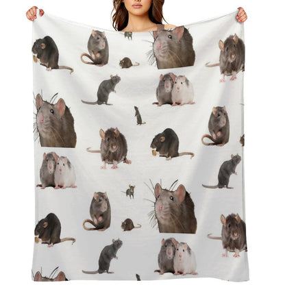 The Rat Set Throw Blanket