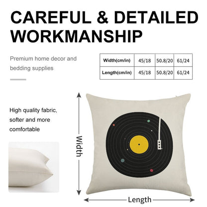 Music Everywhere Linen Throw Pillow Cover