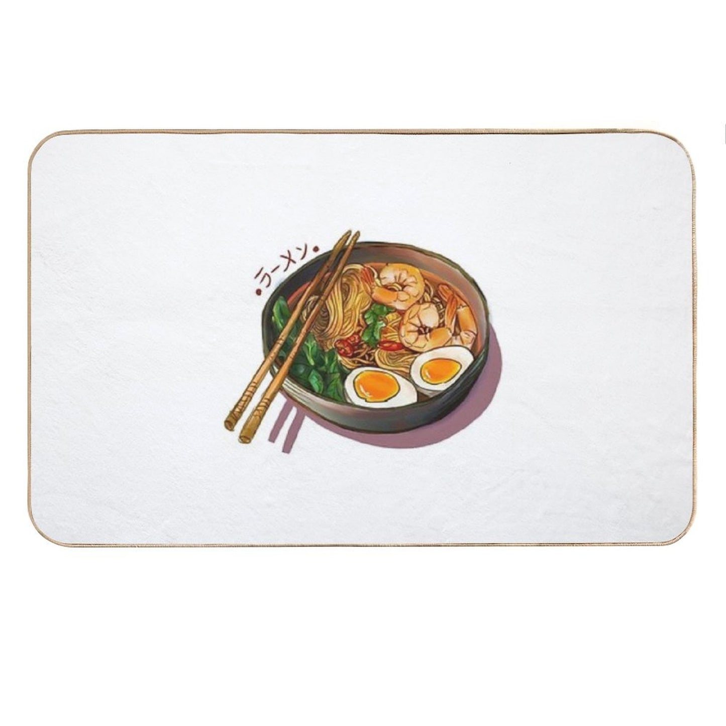 Japanses Ramen Noodles Bowl Bath Mat