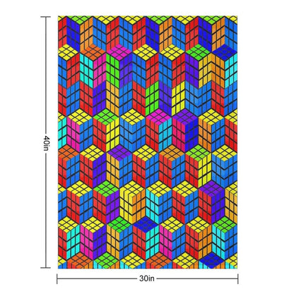 Rubik's Illusion Throw Blanket
