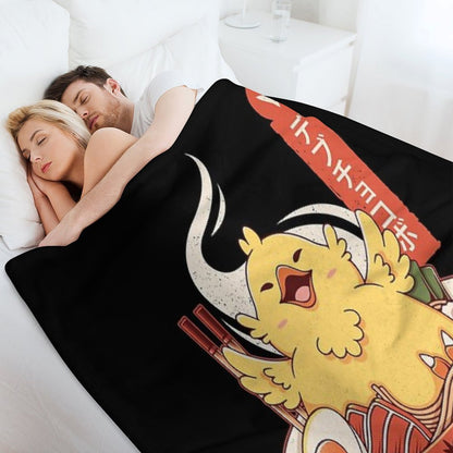 Fat Chocobo Ramen Throw Blanket