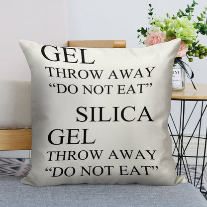 Silica Gel Package Linen Throw Pillow Cover