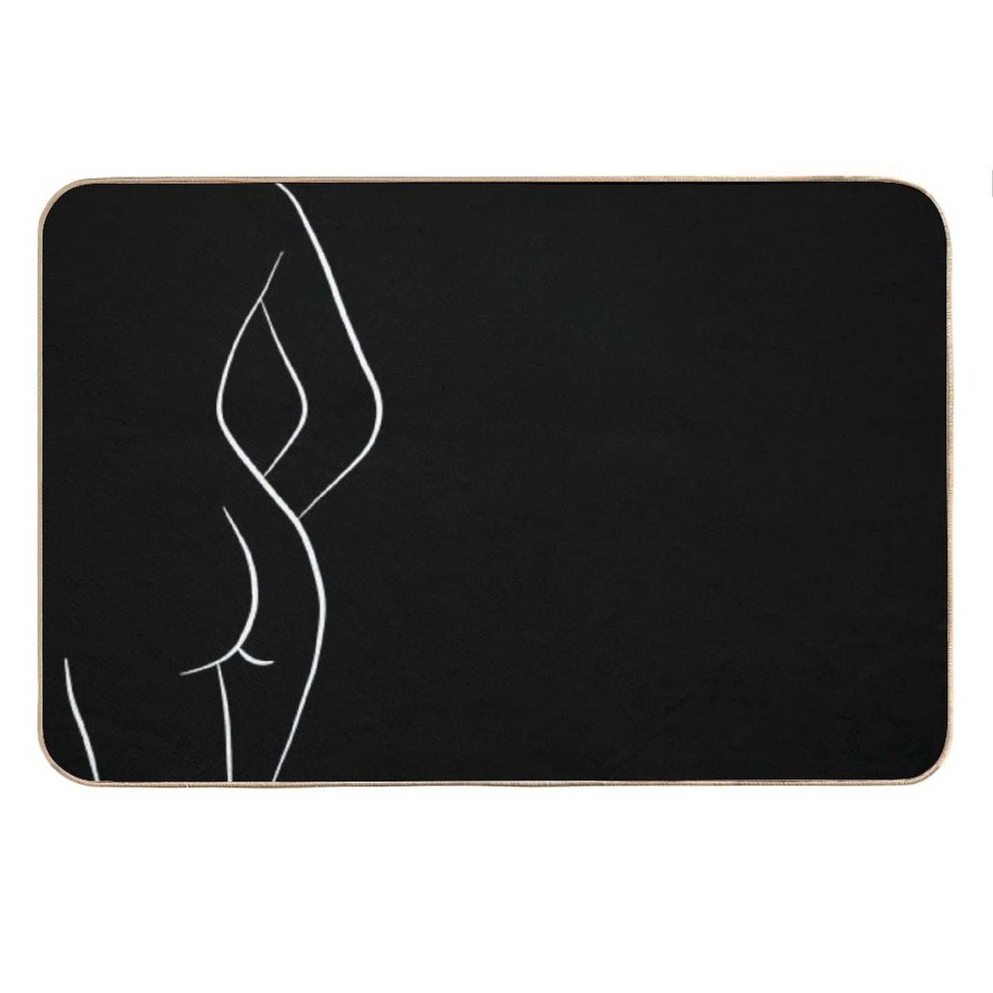 Woman Body Outline Line Art in Black - Hello Helena Bath Mat