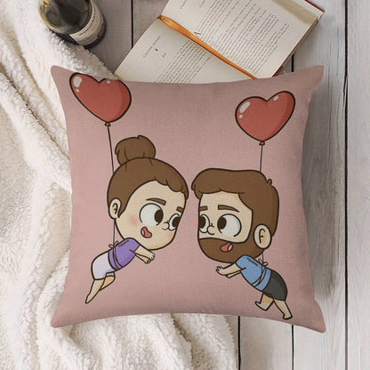 Love Is in The Air - Pibubear Linen Throw Pillow Cover