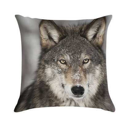 Animal Print - Wolf by Aariv Soft Multiple Sizes Throw Pillow