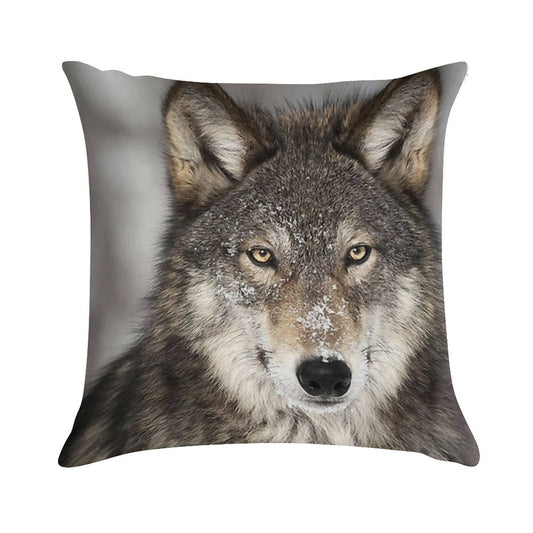 Animal Print - Wolf by Aariv Soft Multiple Sizes Throw Pillow