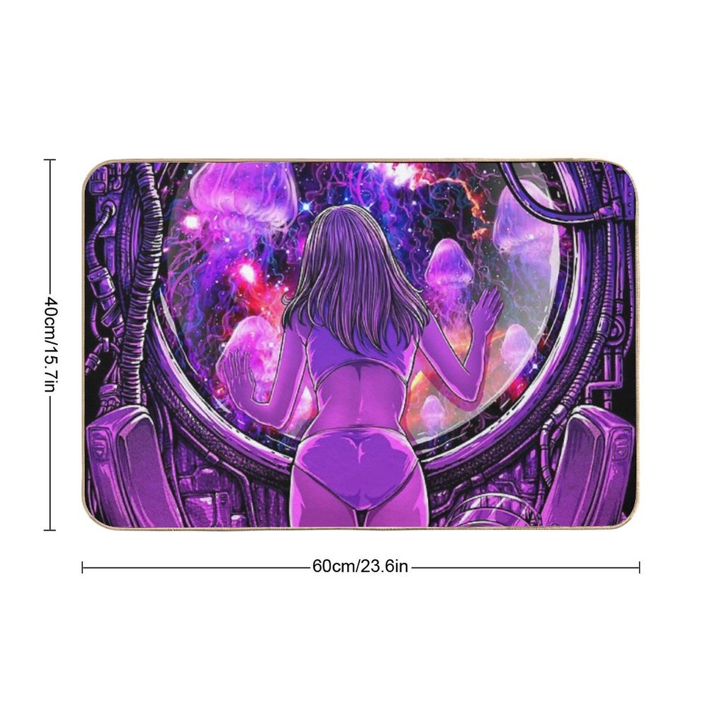 A Girl in Purple Room Bath Mat