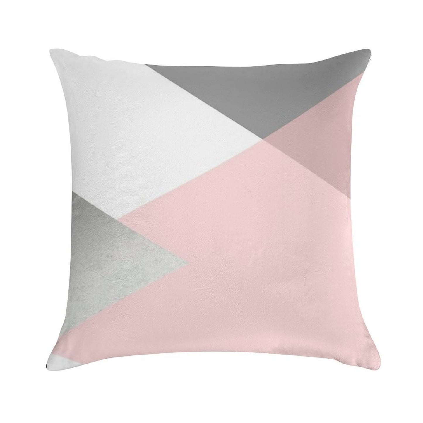 Geometrics - Grey Blush Silver Soft Gift Ready Throw Pillow