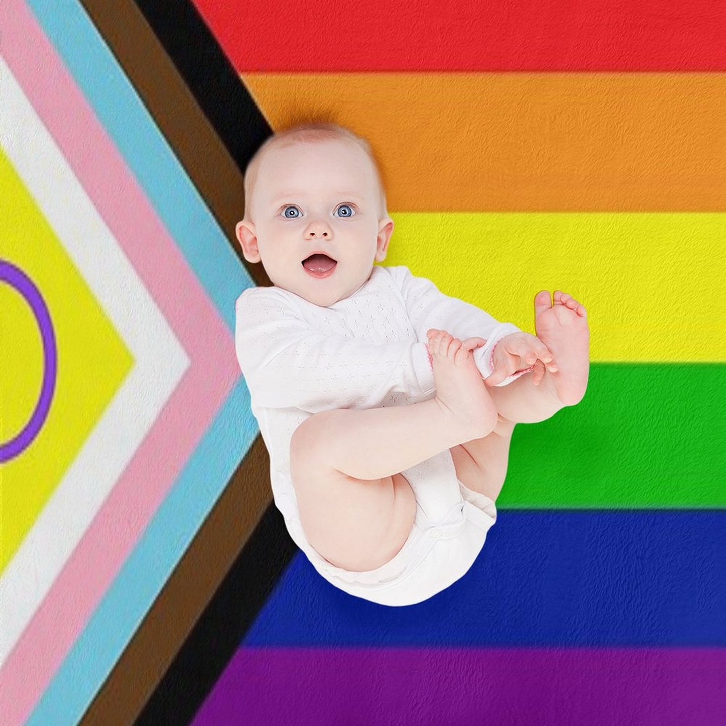 2021 Intersex-Inclusive Progress Pride Flag Throw Blanket