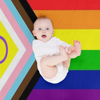2021 Intersex-Inclusive Progress Pride Flag Throw Blanket
