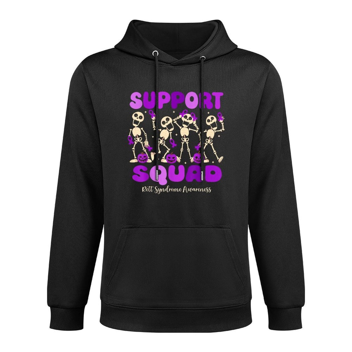 Funny Halloween Rett Syndrome Skeleton Support Squad Pilling-Resistant Hoodie