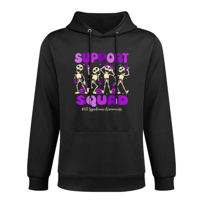 Funny Halloween Rett Syndrome Skeleton Support Squad Pilling-Resistant Hoodie