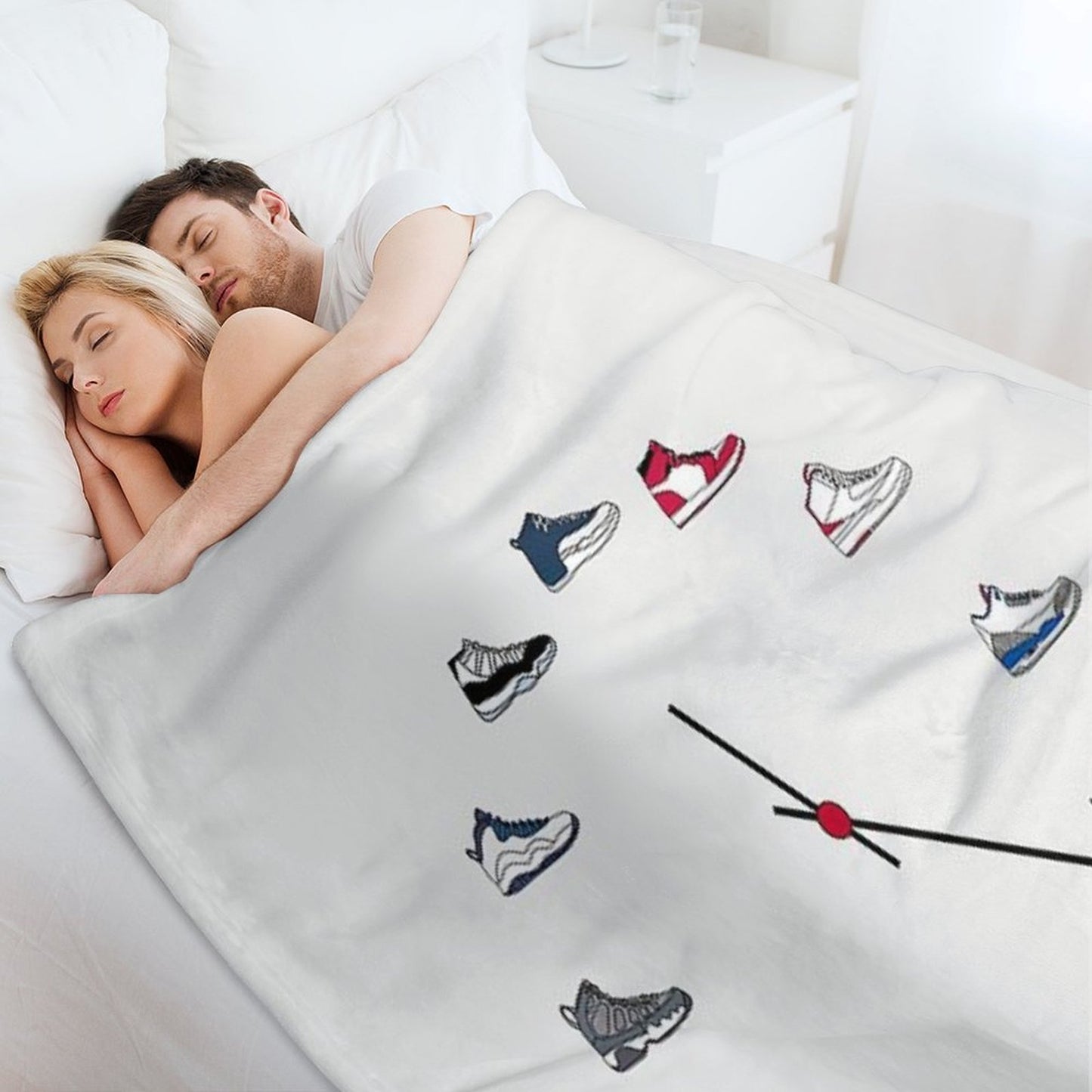 Jordan Sneaker Clock Throw Blanket