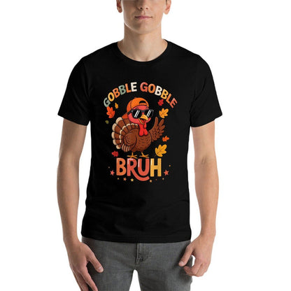 Bruh Funny Thanksgiving Turkey Gobble Boys Girls Kids  Versatile T-Shirt