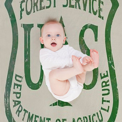 Forest Service Vintage Green Emblem Throw Blanket