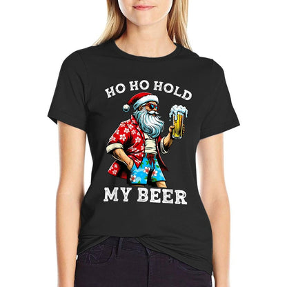 Funny Santa With Sunglasses And Beer Christmas in July  Soft T-Shirt