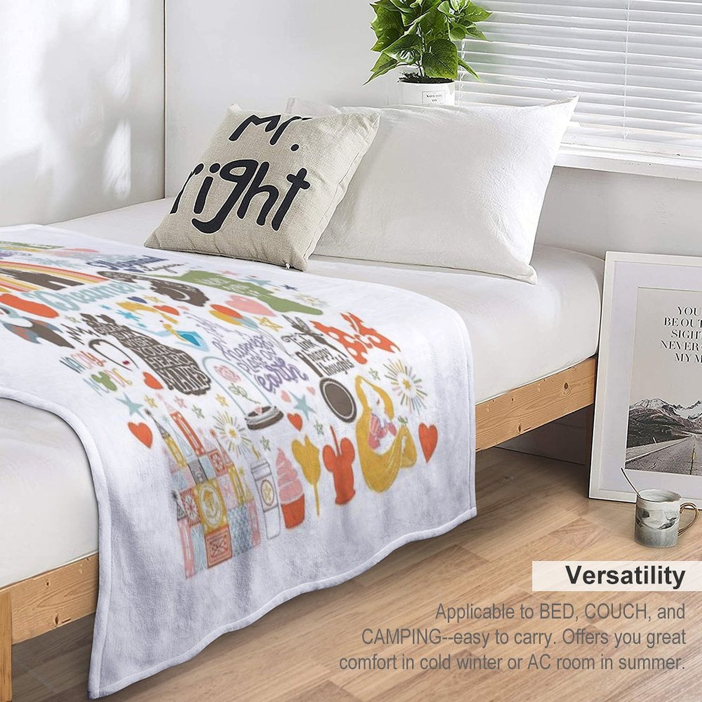Vacay Inspired Vacation Graphic Tee Throw Blanket