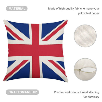 Union Jack Pillow Linen Throw Pillow Cover
