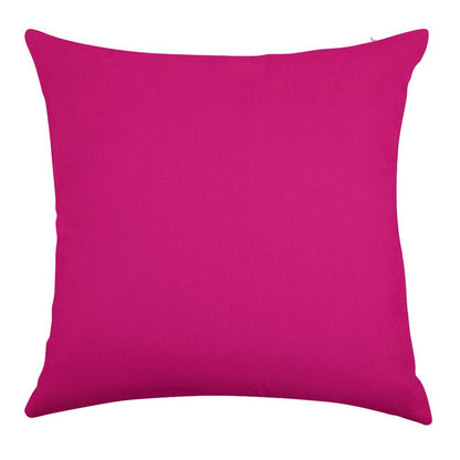 Hot Pink Fuchsia Solid Color Decor Linen Throw Pillow Cover