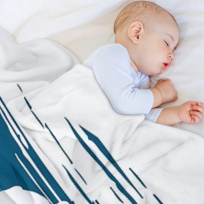Silhouette of A Cyclist Riding A Mountain Bike Throw Blanket