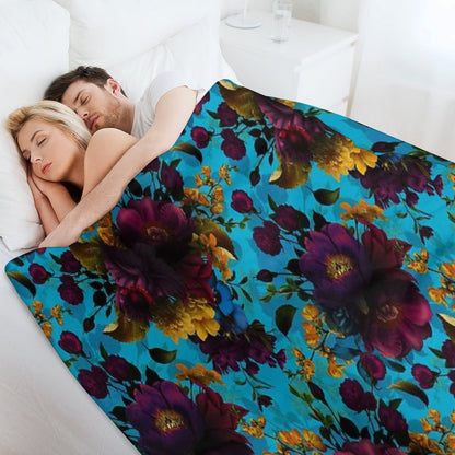Moody Florals - Mystic Botanical Night Garden 13 Nightgarden Throw Blanket