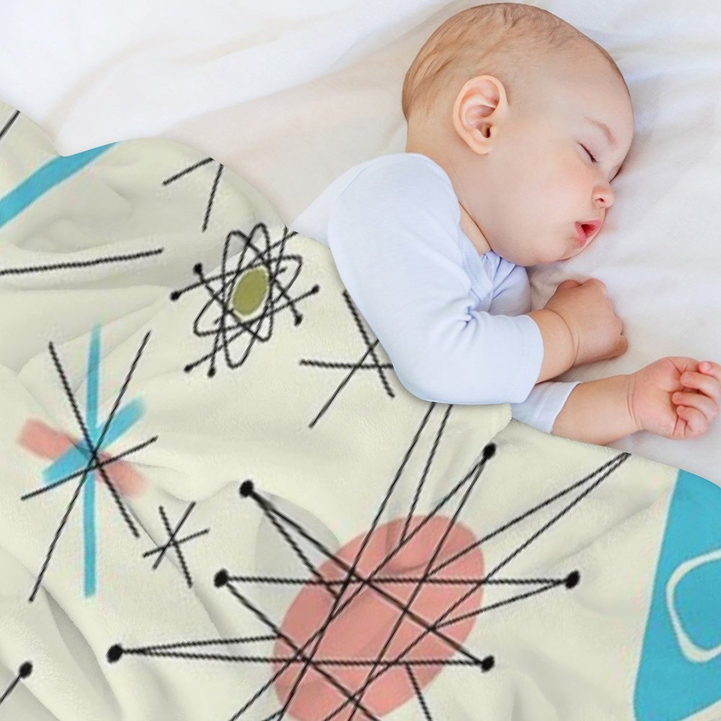 1950's Atomic Starburst Throw Blanket