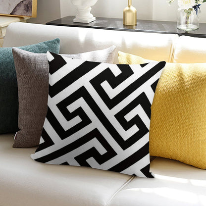 Throw Pillow  Cushion in Maze Print Design Soft Washable Throw Pillow