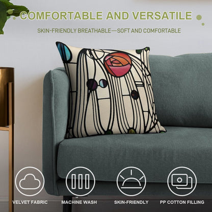 Charles Rennie Mackintosh Design Soft Luxury Feel Throw Pillow