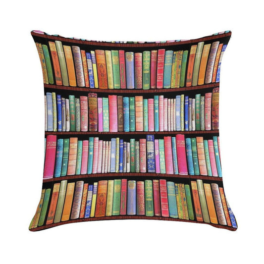 Bookworm Antique Book Library, Vintage Book Shelf Soft Style Accent Throw Pillow