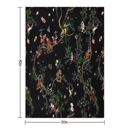 Monkey World Throw Blanket