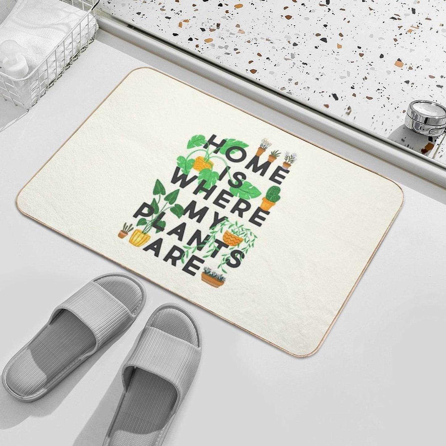 Home Is Where My Plants Are  Versatile Bath Mat