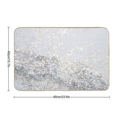 Silver Gray Glam #3 (Photo of Glitter Only - Not Reflective) Bath Mat