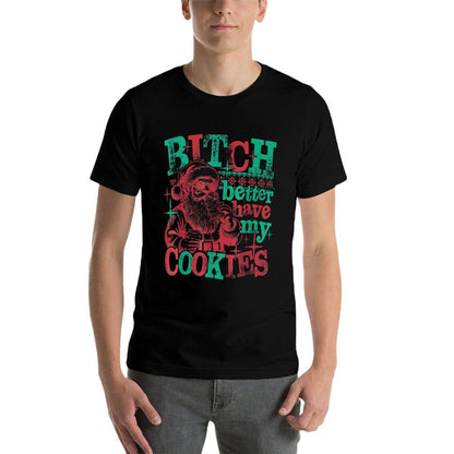 Bitch Better Have My Cookies Santa Claus Christmas  Heathered Texture T-Shirt