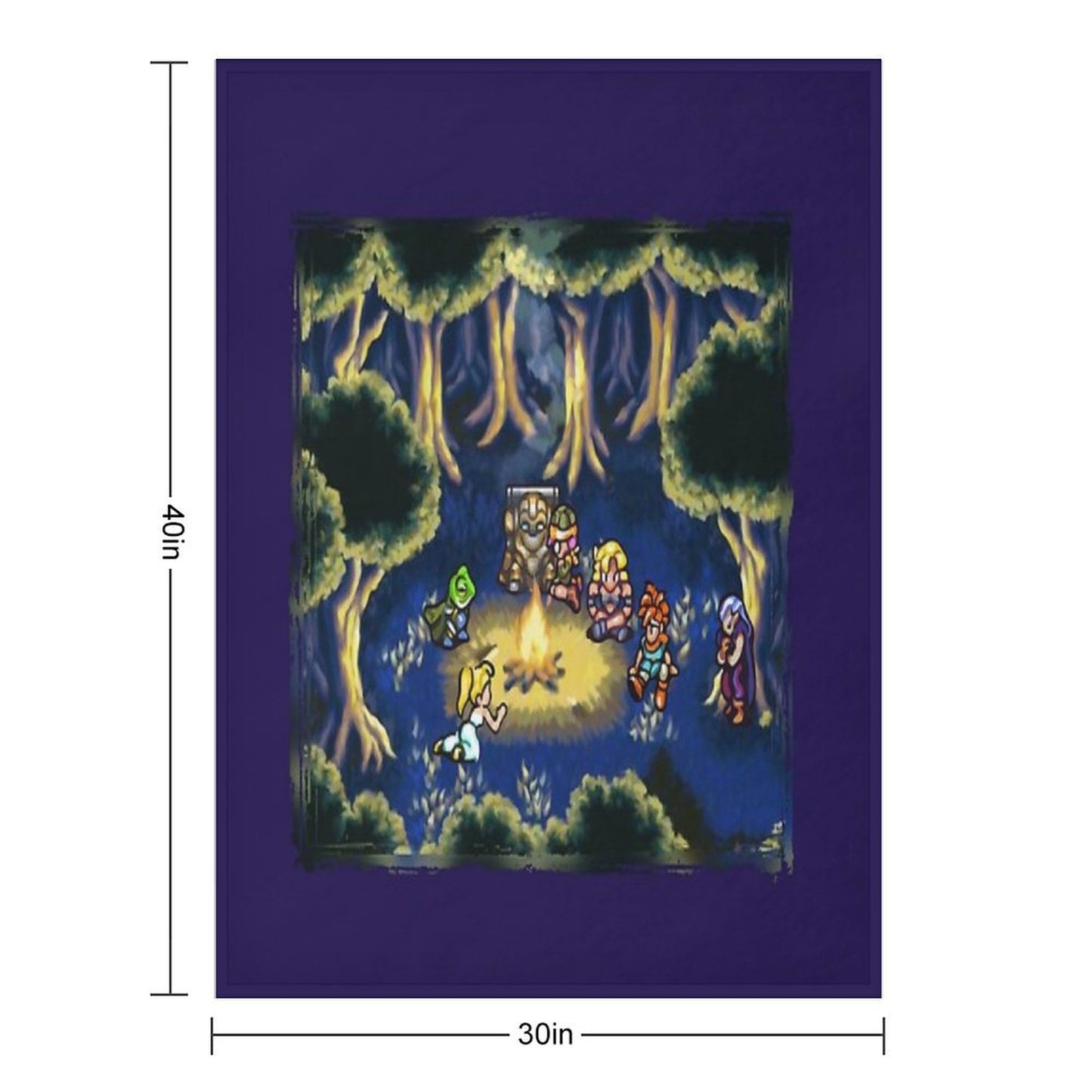 Chrono Trigger Camping Scene Throw Blanket