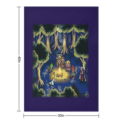 Chrono Trigger Camping Scene Throw Blanket