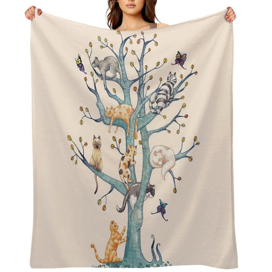 The Tree of Cat Life Throw Blanket