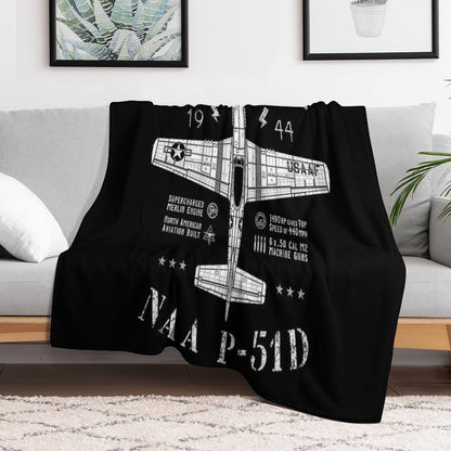 P-51 Mustang Throw Blanket