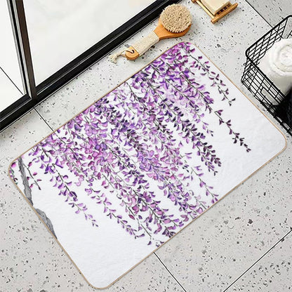 Hand Painted Purple Wisteria  in Bloom Bath Mat