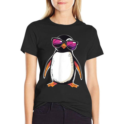 Penguin Wearing Sunglasses Bird Funny Graphic T-Shirt