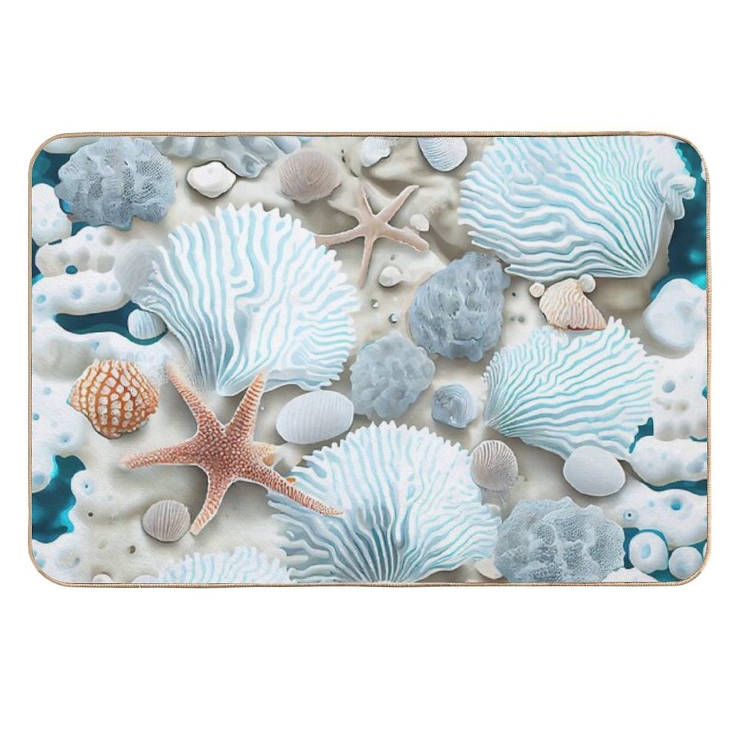 Seashells And Starfish  Toxin-Free Bath Mat