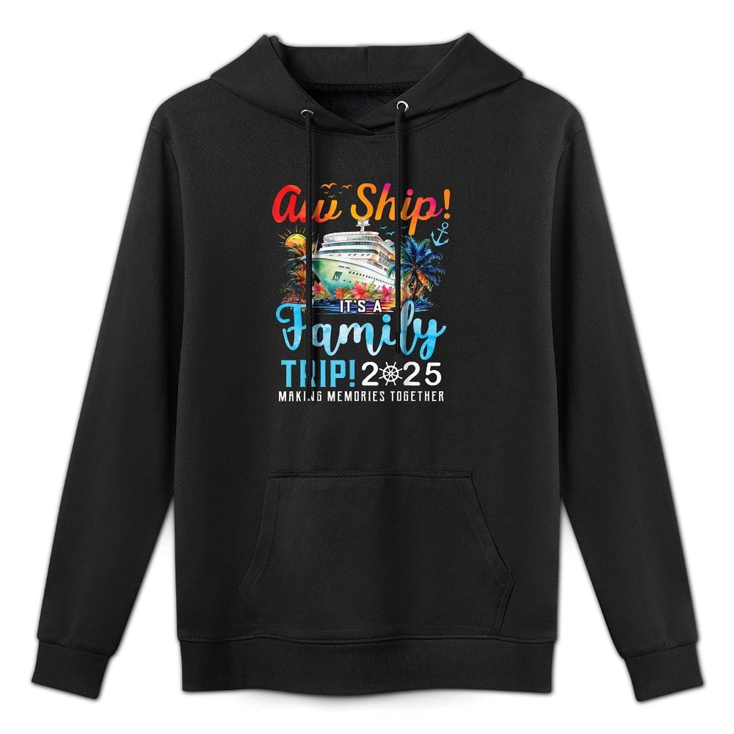 Aw Ship Its A Family Trip 2025 Family Matching Cruise Trip Kangaroo Pocket Hoodie