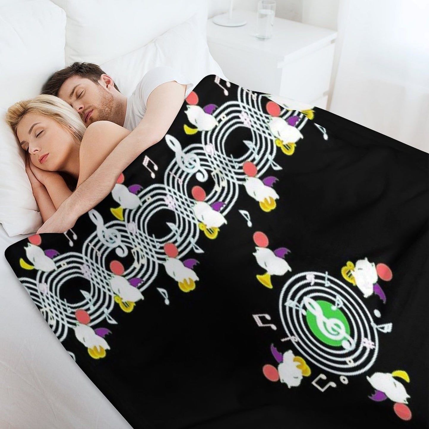 Music Moogle (Black&Green) Throw Blanket